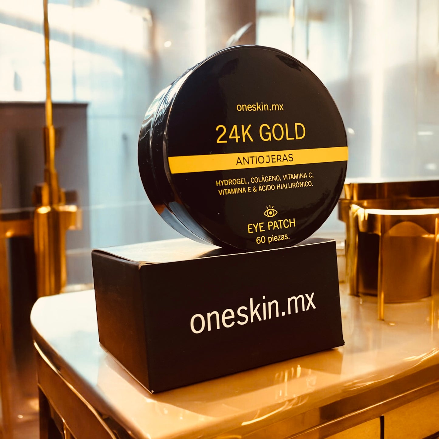 Parches para ojos antiojeras de colágeno 24K en polvo de oro (30 pares)