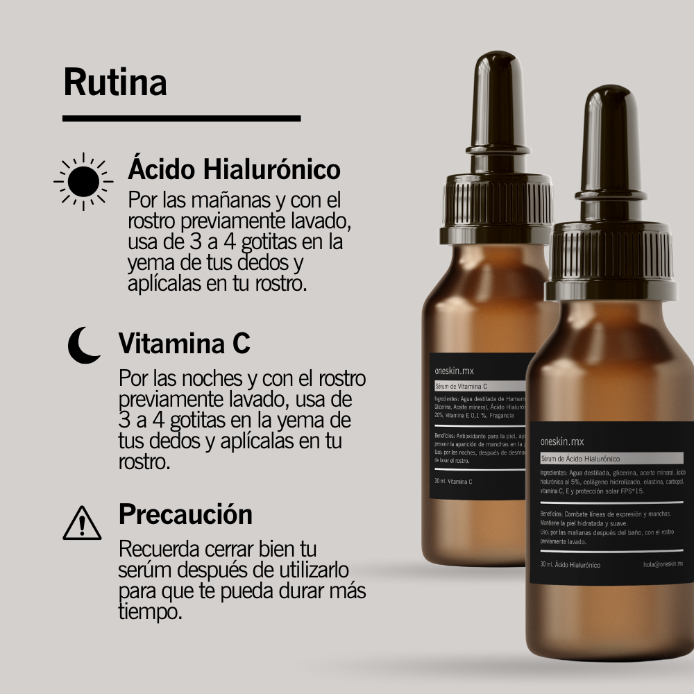 Sérums Ácido hialurónico + Vitamina C | 30ml. cada sérum