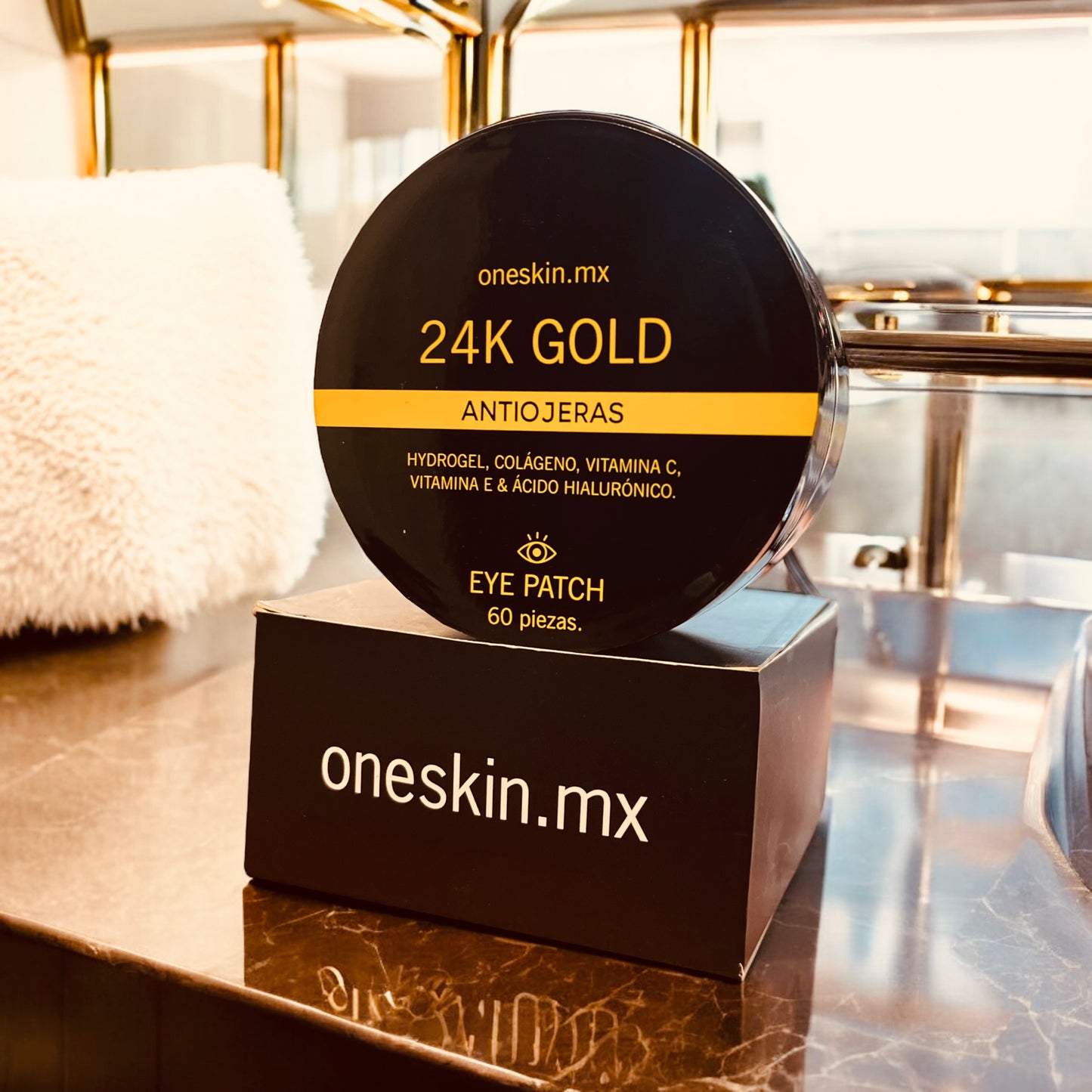 Parches para ojos antiojeras de colágeno 24K en polvo de oro (30 pares)