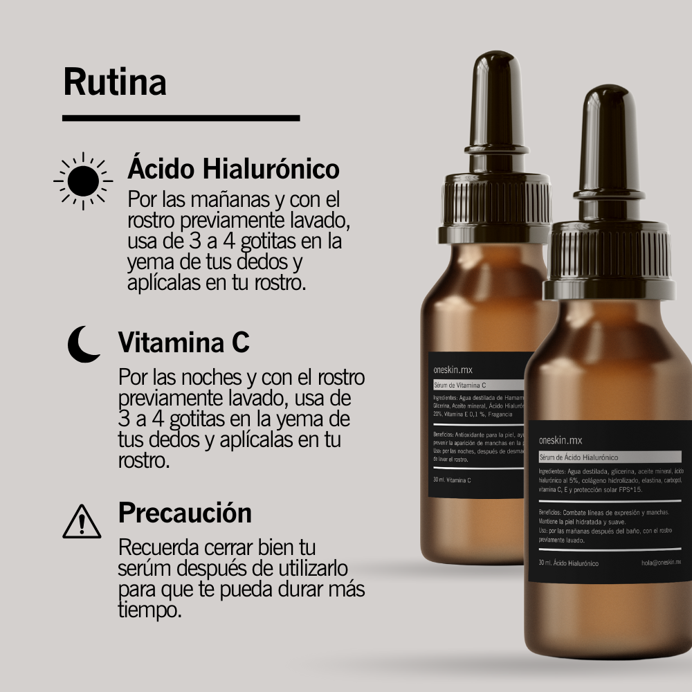 Kit de Ácido hialurónico + Vitamina C  | 30ml. cada sérum